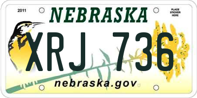 NE license plate XRJ736