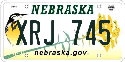 NE license plate XRJ745