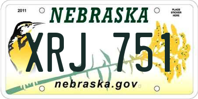 NE license plate XRJ751