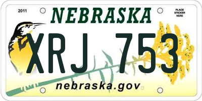 NE license plate XRJ753