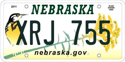 NE license plate XRJ755