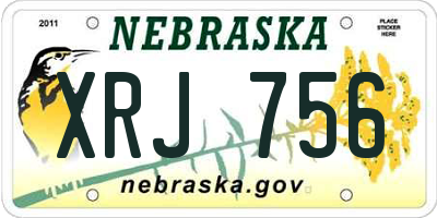 NE license plate XRJ756