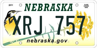 NE license plate XRJ757