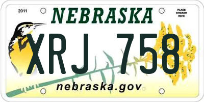 NE license plate XRJ758