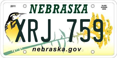 NE license plate XRJ759