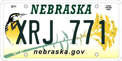 NE license plate XRJ771
