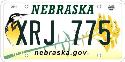 NE license plate XRJ775