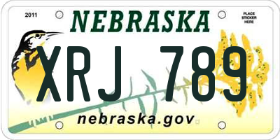 NE license plate XRJ789