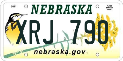 NE license plate XRJ790