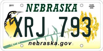 NE license plate XRJ793