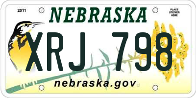 NE license plate XRJ798