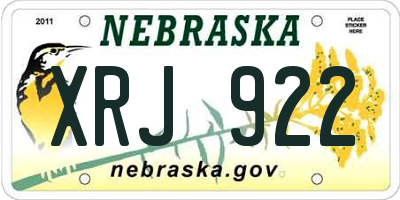 NE license plate XRJ922