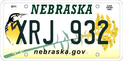 NE license plate XRJ932