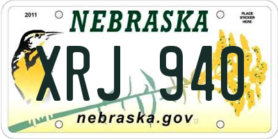 NE license plate XRJ940