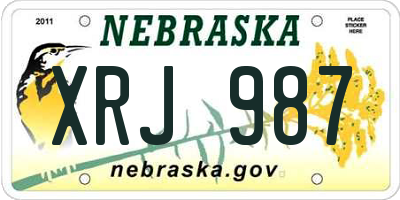 NE license plate XRJ987