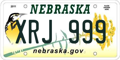 NE license plate XRJ999