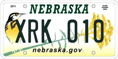NE license plate XRK010