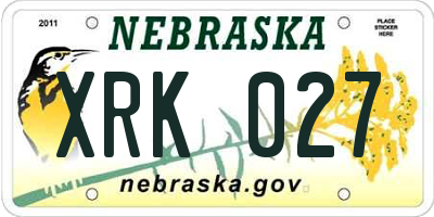 NE license plate XRK027