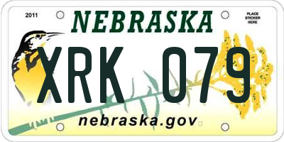 NE license plate XRK079