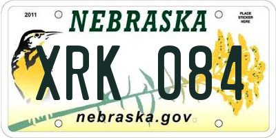 NE license plate XRK084