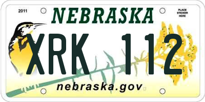 NE license plate XRK112