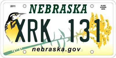 NE license plate XRK131