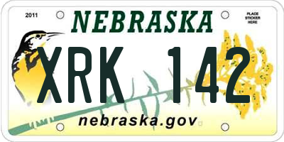 NE license plate XRK142