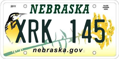 NE license plate XRK145