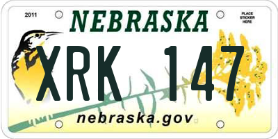 NE license plate XRK147