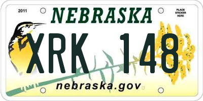 NE license plate XRK148