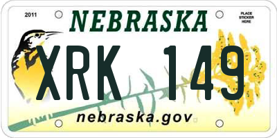 NE license plate XRK149