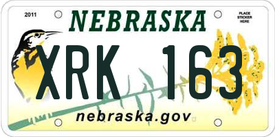 NE license plate XRK163