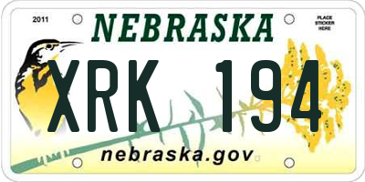 NE license plate XRK194