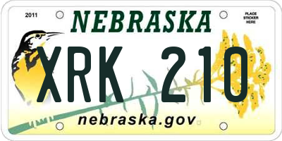 NE license plate XRK210