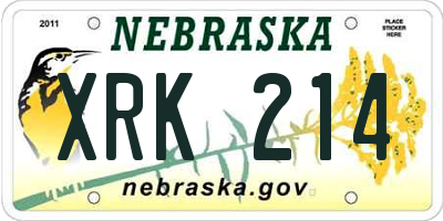 NE license plate XRK214