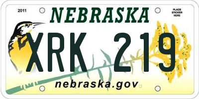 NE license plate XRK219