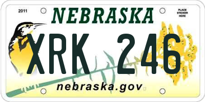 NE license plate XRK246
