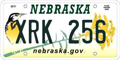 NE license plate XRK256