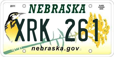NE license plate XRK261
