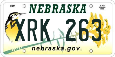 NE license plate XRK263