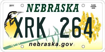 NE license plate XRK264