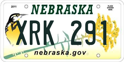 NE license plate XRK291