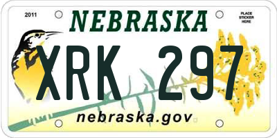 NE license plate XRK297