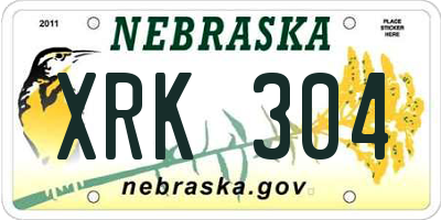 NE license plate XRK304