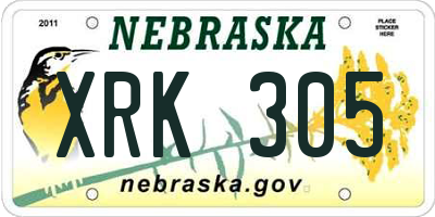 NE license plate XRK305
