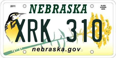 NE license plate XRK310