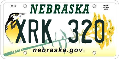 NE license plate XRK320