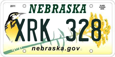 NE license plate XRK328
