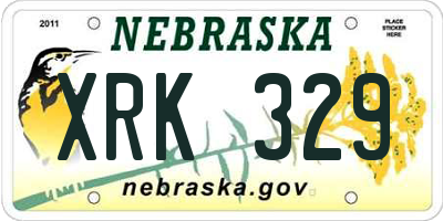 NE license plate XRK329