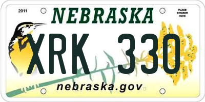 NE license plate XRK330